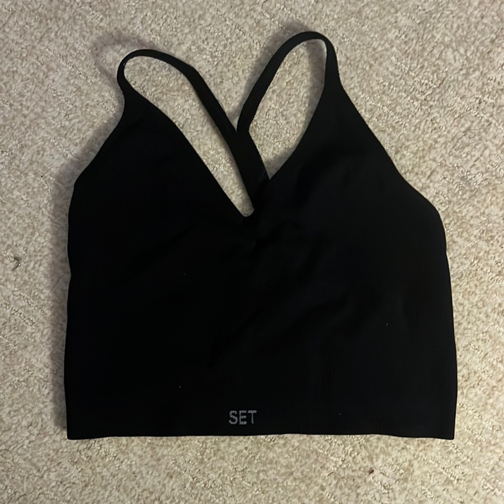 Set active ribbed v bra